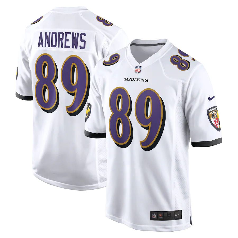 Men Baltimore Ravens 89 Mark Andrews Nike White Game NFL Jersey